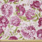 ABAKUHAUS Blume Stoff als Meterware, Pfingstrosen und Blattblumen, Microfaser Multi Zweck Dekostoff für Kunsthandwerke, 3M (230x300cm), Olivengrün Weiß Rosa