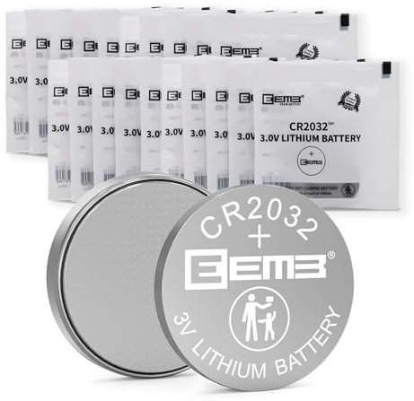 EEMB 20 PACK CR2032 Batteria 3V al litio Batteria a bottone a moneta 2032 Batteria DL2032 ECR2032 LM2032 per telecomandi orologi calcolatrici campanelli dispositivi medici schede madri di computer