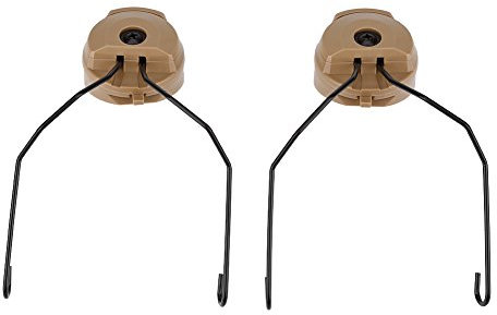 Keenso Helmet Headset Bracket, 1 Pair Nylon Headset Holder Fast Helmet Headset Rail Adapter Set for Fast/ACH/MICH Helmet/Peltor Comtac Interphone/Sordin Headset(Tan) Riding
