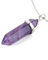 LAVISA Obelisk Halskette - Luxuriöse Edelsteinkette, Anhänger, Halskette, intensive Farben, Rosenquarz, Amethyst, Kette (Amethyst) - 55 + 5 cm