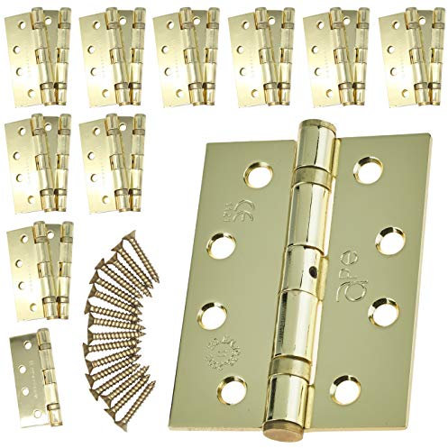 Door Hinge 4 / 102mm PVD Brass Ball Bearing Washer CE Grade 11 for Fire Door 10 Pair