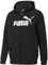 PUMA Felpa con zip integrale e logo grande Essentials uomo M Black