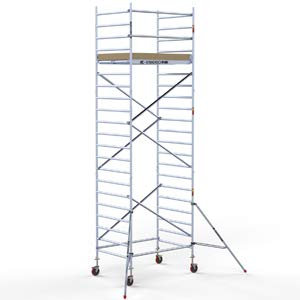 AC Steigtechnik PRO-L 200 Aluminium-Rollgerüst 7m Arbeitshöhe, Konfiguration für Wandstand (7,30 m Arbeitshöhe)
