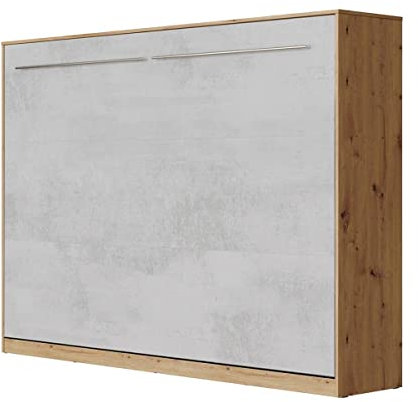 SMARTBett Schrankbett Standard 90x200 120x200 140x200 160x200 Bettschrank Wandbett Wildeiche/Beton 140 Horizontal