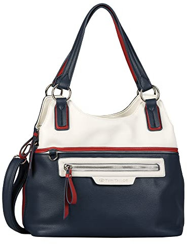 TOM TAILOR Jule Damen Shopper Umhängetasche Reißverschluss Groß Blau