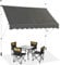 RELAX4LIFE Klemmmarkise 250 cm breit, Markise Balkon ohne Bohren, Höhenverstellbare Balkonmarkise mit Handkurbel, Sonnenschutz für Terrasse Balkon Veranda (250x175cm, Grau)