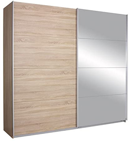 Möbel Jack Schwebetürenschrank - Eiche Sonoma Dekor - 271 x 210 cm - mit Spiegel