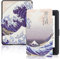 Custodia Smart Antigoccia Per Kindle - Kindle (8A Generazione)2016 Per Sy69Jl Cover Impermeabile Slimshell Con Funzione Sleep Wake, Accessorio Per E-Reader Stampato Alla Moda, Waves, (8A Generazi