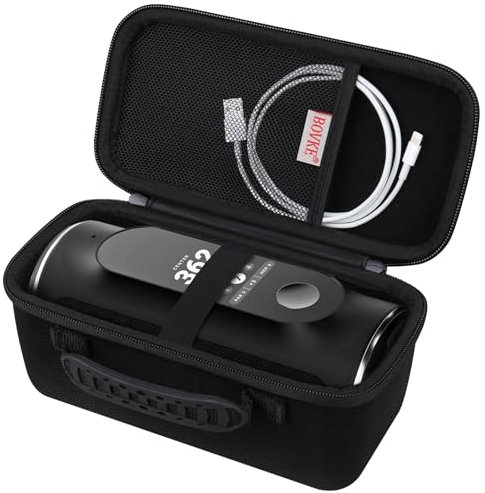 BOVKE Carrying Case Compatible with Blue Tees Golf Player+ GPS Speaker with Touch Screen Display, Portable Golf GPS Speaker Holder with Extra Space for Charging Cables, Black