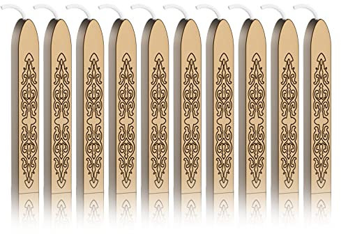 10 Stück Bronze Siegelwachs DichtungsWachs Versiegelung Sticks mit Docht für Retro Vintage Wachs Siegel Stempel