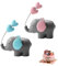 2 Pack Elephant Cake Topper, Jagowa Blue and Pink 3D Elephant Heart Figure Cake Decorations for Kids Baby Shower Birthday Party