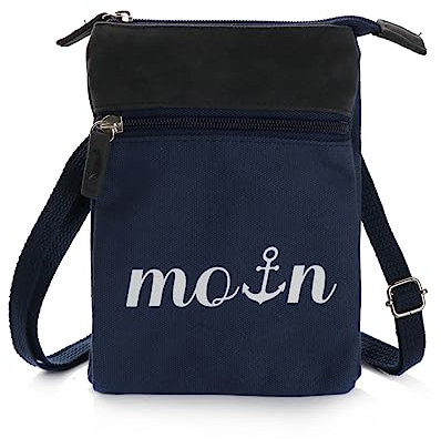 Sonia Originelli Crossbody Bag Brustbeutel maritim Moin Anker Farbe Marineblau