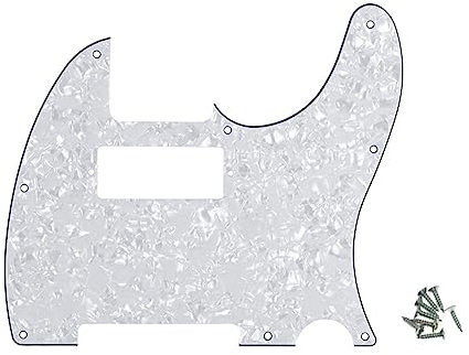 ROZILO 8-Loch-Tele-Mini-Humbucker-Schlagbrett mit Mini-Humbucker-Tonabnehmerloch für Tele/Telecaster, weiße Perle
