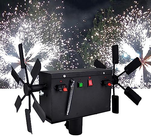 Doppia ala fredda fontana di fuoco rotante fase effetto luminoso fuochi d'artificio matrimonio macchina telecomando sposa matrimonio DJ party