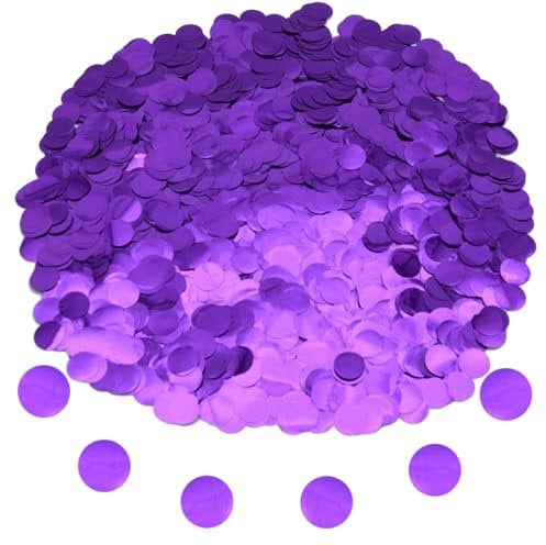 Hocansen 50g/1.76oz Runde Konfetti 15mm Tisch Papier Confetti Metallisch Folie Glitzer Konfetti Streudeko Pailletten Tischkonfetti in Hochglanz für Party Dekoration (Purple/ZX-YX)