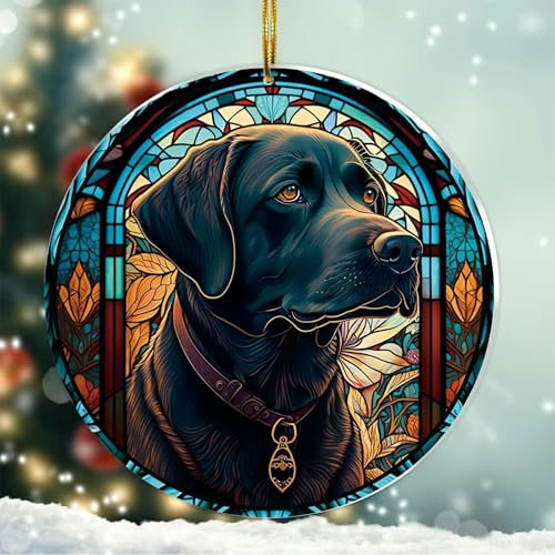 Tipbrol Labrador Retriever Gifts - Labrador Christmas Ornament 2023 Black Lab Gifts for Women, Labrador Ornament for Christmas Tree, Black Labrador Christmas Decorations New Year Keepsake