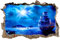 Wandtattoo Rissig DIY Fototapete Schiff Fantasy Wandkunst Vinyl Aufkleber Kinder Erwachsene Schlafzimmer Dekor 80x120CM