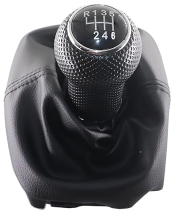 Car Gear Shift Knob Für VW Für Sharan II 2001 2002 2003 2004 2005 2006 2007 2008 2009 2010 Manuelle Getriebe Kopf Schaltknauf hebel Abdeckung Staub Abdeckung Schaltmanschette Knauf (Farbe : 6 Speed)