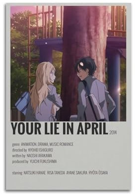 Ink blot Anime-Poster Your Lie in April auf Leinwand, Wandkunst, Dekoration, Wohnzimmer, Schlafzimmer, Dekoration, Poster, 30 x 45 cm, ungerahmter Stil