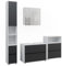 Vicco Badmöbel-Set Maltin, Badezimmerschrank-Set, Weiß/Anthrazit/Anthrazit, 4 Teile