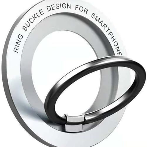 CELULARTE Ring Holder Compatible with Magsafe for iPhone 15 14 13 12 Series, Grip Holder Compatible with Samsung, Motorola, Stand Ring Holder (Silver)