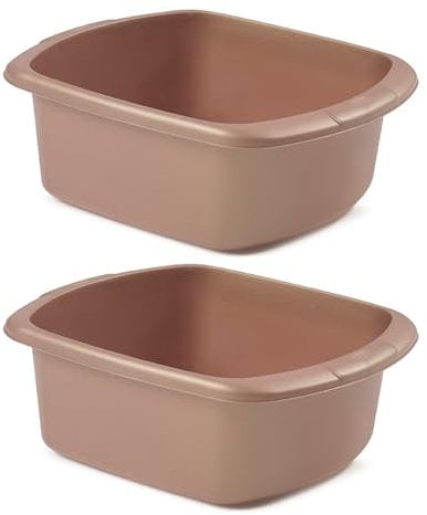 VR7 Plastic Washing Up Bowl Rectangular Rose Gold Washing Bowl for Sink Kitchen Basin Mixing Dish