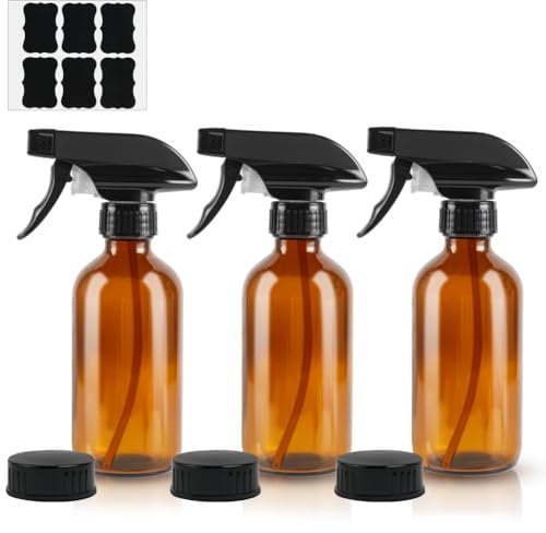 HOTUT Pulverizador Cristal, 3 Botellas de Spray vacías de ámbar Boston, Botella de spray, Vaporizador Spray, Botella Pulverizador con Gatillo, Bote Spray Pulverizador Cristal - 500 ml