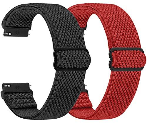 SHIJZWD Elastische Uhrenarmbänder 16mm 18mm 19mm 20mm 22mm 24mm Armband mit Schnellverschluss, Verstellbares Dehnbares Nylon Loop Sport Atmungsaktive Ersatzarmband für Herren Damen