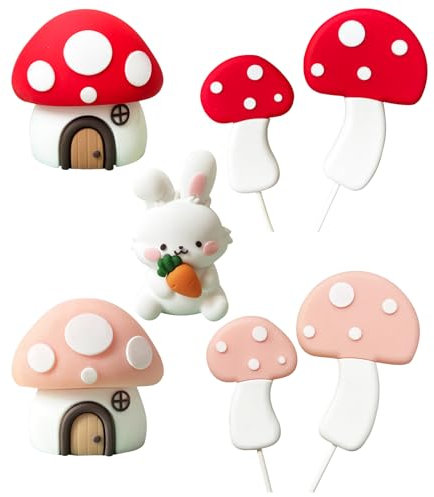 8 Stück Bunny Tortendeko Geburtstag Kuchen Deko Set Happy Birthday Tortendeko Cake Toppers Kreatives Weich Kunststoff Hase Torten Dekorations Set für Baby Tortendekos und Partybedarf