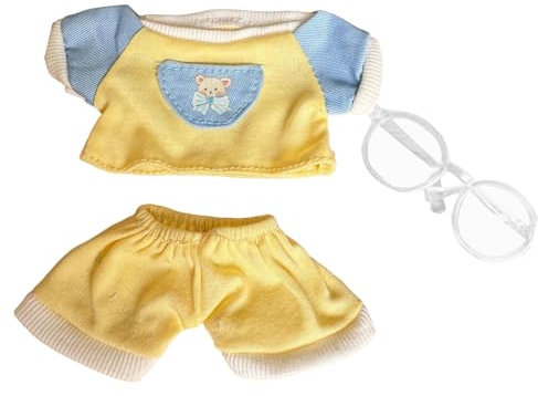 MagiDeal Plüsch-Enten-Kleidung für 15cm Puppenkostüme, stylische Kuscheltier-Kleidung, Foto-Requisiten, weiches Puppen-Outfit, Puppenkleidung, Gelb