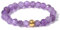 XUEBAIFU Anxiety Ring aus Naturstein Perlen mit Goldperle Spinner Ring für Damen und Herren Amethyst