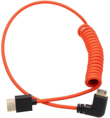 HangTon Mini HDMI to HDMI 4K 8K 60p Cable for ATOMOS Ninja V Inferno SmallHD Monitor Canon Sony HDR-XR50 Z5 Z6ii Z7ii D750 Camera, Left Angled 50cm