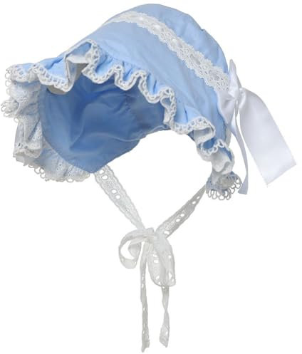 Besforta Girls Women Mop Hat Victorian Housemaid Bonnet Pilgrim Hat Colonial Costume Accessory Blue