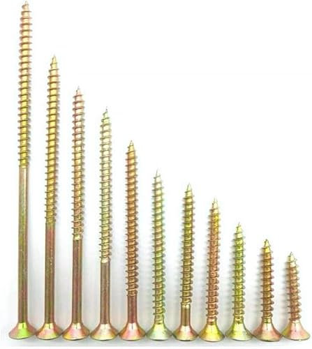 PXAMORTEL Vis autotaraudeuses à tête Plate Phillips, Vis à Bois, Haute résistance M4 Plus à tête Plate cruciforme Dure Couleur Zinc, Clou for Panneau de Fibres M5 M3 allongé-Rouge(Dark Grey)