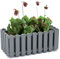 Window Box Flower Pot Planter 2 Sizes 4 Colours Rustic Slat Farm House Design Rectangle Garden Patio Decoration Pot (Grey, Medium - 38cm)