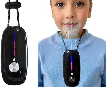 Portable Air Purifier Necklace - Portable Personal Ionizer for Cleaner, Compact and Rechargeable Air, Ideal for Travel, Office and Outdoor Use - 120 Million