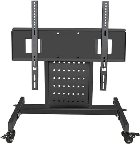 SaryEdge Support TV Roulant, Chariot TV Mobile, Support TV Commercial Mobile 32-75 avec 4 roulettes universelles, Support TV à Double Colonne inclinable et rota(