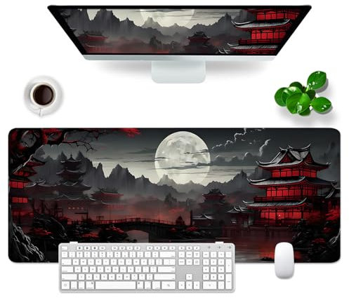 Mousepad Großes 80x30cm Gaming Mousepad XL Desk Pad Groß Mauspad Bürozubehör Schreibtischunterlage (Japanischer Stil)