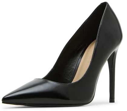 Steve Madden Women's Noir Pump, Black Leather, 9