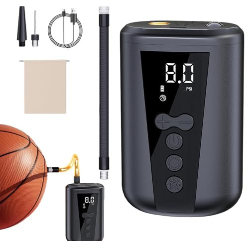 Electric Ball Pump - Smart Air Inflator, Quick Sports Pump | Cordless Automatic Soccer Basketball, Precise Inflation Pressure Control Volleyball Football, Compact for Travel