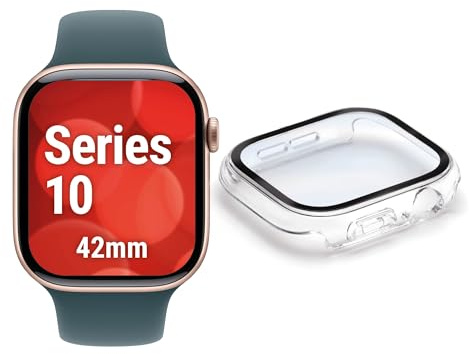 Full Body Schutzglas für Apple Watch 11/10 (42mm) (10H), Echtglas, IP68 | DISPLEX Smartwatch Glass, All-in-One-Protector, Rundumschutz für Display & Gehäuse, wasserdicht, Snap-on-Montage, Ultra-Clear