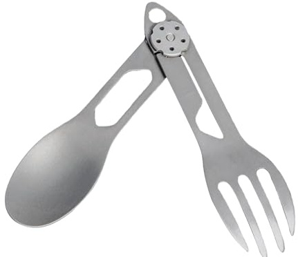 Cubiertos De Titanio Para Senderismo | Cubierto Plegable 2 En 1 Cuchara Y Tenedor Para Supervivencia - Vajilla Portátil Para Senderismo Supervivencia Acampada Picnic Actividades Al Aire Libre