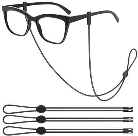 FOFALY Glasses Strap 3Pcs, Adjustable Eyeglasses String Holder Strap Cord, Glasses Retainer for Sports, Eyeglass Holders Around Neck, Glasses Chain For Women Men Kids