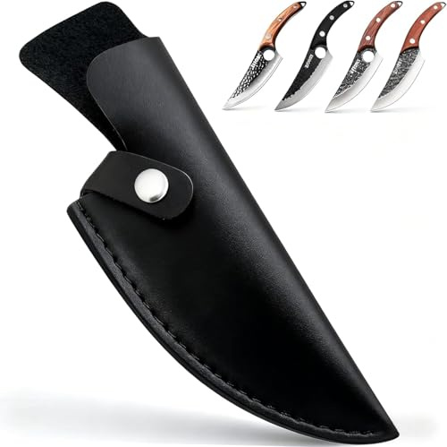 Messerscheide Leder für 15,24 cm Langes, Lederscheide Weiche PU-Leder für 6 Zoll Wikinger Messer, mit Gürtelschlaufe Gut geeignet für Messer mit feststehender Klinge