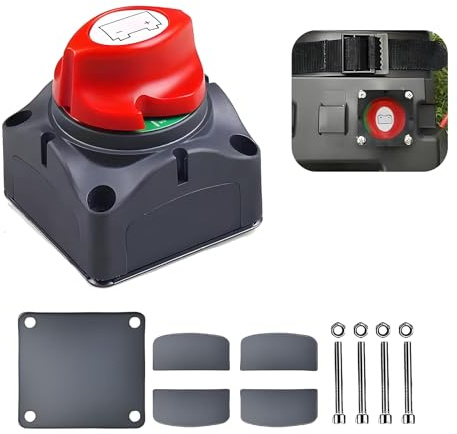 Interrupteurs de Batterie Circuit Batterie pour Véhicules et Bateaux, 12V 24V 48V, 275A Continu, 455A Intermittent, 1250A Momentané, pour Yachts, Bateaux, Bus, Voitures - Commutateur Robuste On/Off