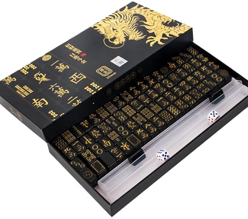 Tuxuseo Mahjong Set Tragbarer Komplettsatz Mit 144 Spielsteinen