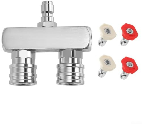 Hochdruckreiniger Düse, 2 in 1 Elektrische Hochdruckreiniger Dual Düse mit 4 Spitzen, Jet Wash Düse für Auto Reinigung Terrasse