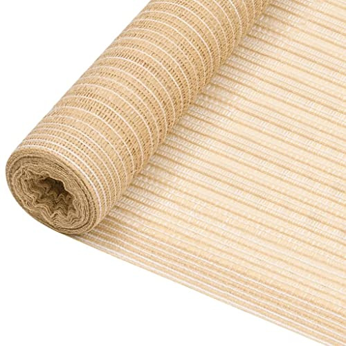 Lumanois Filet Brise-Vue Beige 2 x 10 m PEHD 75 g/m², Brise-Vent Jardin Balcon Terrasse, Voile d'Ombrage Anti-UV Anti-Moisissure, Pare-Vue Respirant Découpable Hauteur 2 m