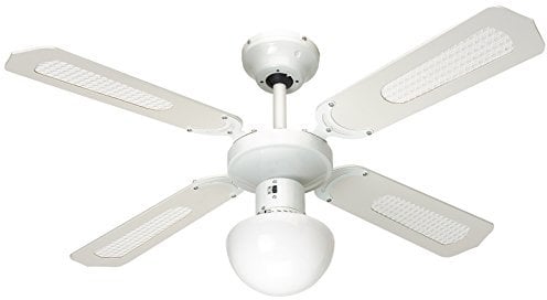 Farelek Bali Ventilateur de plafond, 107 cm, blanc