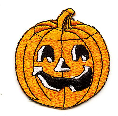 Halloween Geister Spukgesicht Kürbis Fan Patch Aufbügler Aufnäher 0621